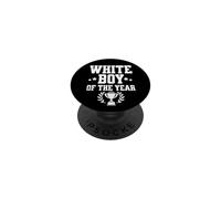 White Boy of The Year Funny Award Trophy Humor Ganador PopSockets PopGrip Adhesivo