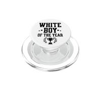 White Boy of The Year Funny Award Trophy Humor Ganador PopSockets PopGrip para MagSafe