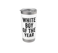 White Boy of The Year - Funny Handsome Cool Men's Humor Vaso térmico de acero inoxidable de doble pared
