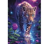 White Cachorro de tigre con brillo mágico Puzzles 1000 Piezas DIY Creativo Personalizable Fauna mascotas Rompecabezas Familiar Para Toda La Familia Juguete Educativo Aliviar Estrés Decorativo 1000 PCS