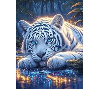 White Cachorro de Tigre en un Brillo Mágico Puzzle 300 Piezas Papel Mayores Mascota de Vida Silvestre Alivio Ansiedad Actividad para La Mente Ocio Tranquilo En Casa Más Vendido Regal