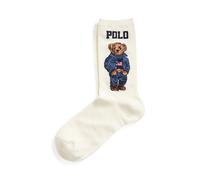 White Calcetines de media caña con Polo Bear TALLA ÚNICA