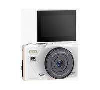 (White) Cámara digital 5K, zoom óptico de 18x, cámara digital retro de 75 MP, ideal para grabar vlogs de viajes.