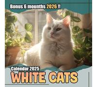 White Cats Calendar 2025-2026: 18 Months of ANIMAL from Jan 2025 to Jun 2026|Great Gift For Organizing & Planning, US Holidays|Kalender Calendario Calendrier