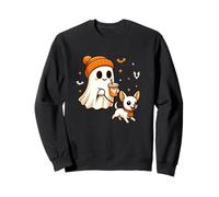 White Chihuahua Halloween Ghost Walking Chihuahua Dog Sudadera