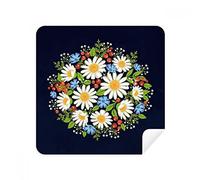 White Chrysanthemum Leaves Fruit Flower Glasses Cleaning Cloth Phone Screen Cleaner Suede Fabric 2pcs