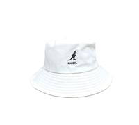 (White)Clásico Sombrero Cubo Lavado Kangol Algodón Parte Superior Redonda Ala Ancha Unisex Prendas para la Cabeza