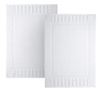 White Classic Juego de 2 Alfombrillas de baño 100% algodón Hilado en Anillo, 56 x 86 cm, Muy absorbentes, Lavables a máquina, Color Blanco
