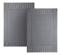 White Classic Juego de toallas de baño de lujo, de algodón absorbente, para hotel, spa, ducha, bañera (no es una alfombra de baño), 22 x 34 pulgadas, paquete de 2, gris oscuro