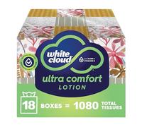 White Cloud Ultra Comfort - Cajas de pañuelos de 3 capas con aloe y vitamina E, 60 pañuelos por caja
