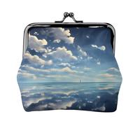 White Clouds Over The Sea - Monedero pequeño para mujer, con cierre de beso, tamaño de bolsillo, mini monedero para mujer