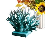 White Coral Decor - Resina Coral Statue, Resin-Sea-Coral-Statue, Sea Themed Realistic Coastal Resin Decor, Artificial Statue Nautical Decorations For Living Room Entrance Hall Wine Cabinet Bathroom