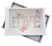 WHITE COTTON CARDS - Álbum de Fotos de Amor Mini, diseño Vintage, Mariposas, lv1t, Junta, Blanco, 12,5 x 17,5 x 2,5 cm