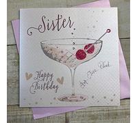 WHITE COTTON CARDS B103-SIS - Tarjeta de cumpleaños hecha a mano para hermanas