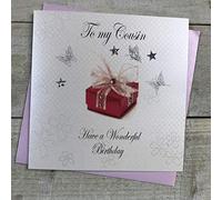 White Cotton Cards BD93 Tarjeta de cumpleaños hecha a mano con texto en inglés "To My Cousin Have A Wonderful Birthday"