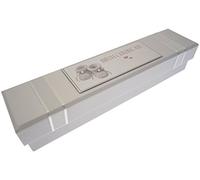 White Cotton Cards Birth Certificate Holder (Silver Booties), BOS4