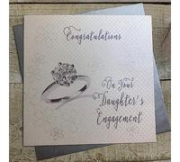 WHITE COTTON CARDS Code WS1 felicitación en tu Hija de la Tarjeta con Mensaje en inglés Congratulations on Your Engagement