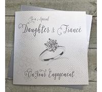 WHITE COTTON CARDS Code xlwb222 to A Special Daughter y prometido en su Compromiso Hecho a Mano Tarjeta de Compromiso