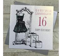 White Cotton Cards código XE28A-16 Grande, Tarjeta de cumpleaños To A Very Special Granddaughter 16 Happy Birthday