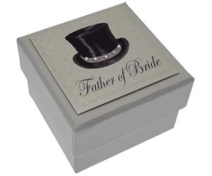 WHITE COTTON CARDS Father of The Bride Mini Wedding Table Favour Box with Top Hat Design, PM8