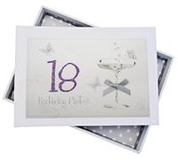 WHITE COTTON CARDS Fotos de 18º cumpleaños, álbum pequeño, Cristal de coupé, Madera, Blanco, 12.5x17.5x2.5 cm