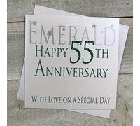 WHITE COTTON CARDS Happy 55th Esmeralda Aniversario con Amor en un día Especial Tarjeta de Hecho a Mano