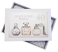 WHITE COTTON CARDS Mini álbum de Fotos para cumpleaños 40, Botellas de Perfume, Madera, Blanco, 12.5 x 17.5 x 2.5 cm