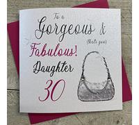 WHITE COTTON CARDS n18-d30 to A Gorgeous & Fabulous Hija 30 (Que la You) Hecho a Mano Tarjeta