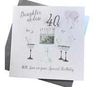 White Cotton Cards SS42-DIL40 - Tarjeta de felicitación de cumpleaños para nuera de champán, rosas rosas rosas rosas