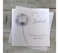 WHITE COTTON CARDS Tarjeta de condolencias hecha a mano - Pérdida de marido VN98-H