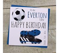 White Cotton Cards - Tarjeta de cumpleaños del Everton FC Football Club (6 unidades)