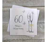 WHITE COTTON CARDS - Tarjeta de felicitación para 60 cumpleaños, Color Blanco