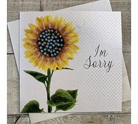 WHITE COTTON CARDS Tarjeta de Girasol Hecha a Mano I'm Sorry, Color Blanco, PD253, Algodón