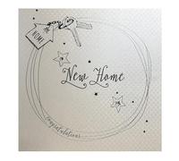 WHITE COTTON CARDS - Tarjeta hecha a mano con diseño de casa nueva, 254,16 cm x 16 cm