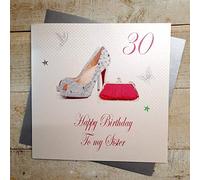 WHITE COTTON CARDS xpds7 - 30 Tamaño Grande Rosa, 30 de Cumpleaños para to my Sister 30th Tarjeta de cumpleaños