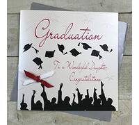WHITE COTTON CARDS XWB98d - Tarjeta de graduación Hecha a Mano para Hija