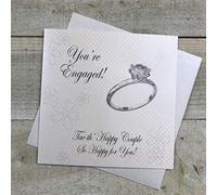 White Cotton Cardsu Compromiso para la Pareja Hecho a Mano Escocés Tarjeta de Compromiso