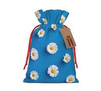 White Daisy - 1 bolsa de regalo de Navidad con cordón de 8.3 x 11.8 pulgadas, para regalar en fiestas de vacaciones
