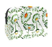 White Daisy Botanical Wildflowers - Bolsa de cosméticos para mujer, bolsa de aseo de viaje, bolsa grande de PVC para maquillaje, práctica bolsa organizadora con cremallera, multicolor,