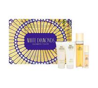 White Diamonds de Elizabeth Taylor para mujer - Set de regalo de 4 piezas: EDT en spray de 100 ml, gel de ducha hidratante suave de 100 ml, loci