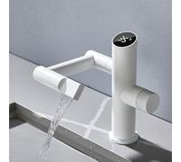 White Digital Faucet, Toilet Washstand, Multi-Functional Basin, Hot and Cold Water Faucet, Steel Body-Bright White Paint