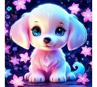 White Dog Jigsaw Puzzle 200 Pieces 28x28cm/11x11inch, Difficult Jigsaw Puzzles for Adults 200, Beautiful Art Work, Great Festive Puzzle Gift for Men/Women