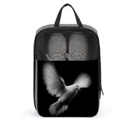 White Dove Flying in The Dark - Bolsa de zapatos para viajes, uso diario, bolsa de almacenamiento antipolvo para zapatos de golf