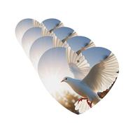 White Dove Flying In The Sun - Ambientadores para coche, 4 unidades, divertidos ambientadores colgantes para coche, bonitos y duraderos con forma de corazón, adornos decorativos para colgar en el