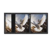 White Dove Flying in The Sun - Cartera minimalista de triple pliegue para hombre, billeteras con bloqueo RFID, 8 tarjeteros, 1 bolsillo para notas, bolsillo para monedas y ventana de identificación