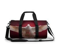 White Dove Open Wings Flying in The Air - Bolsa de viaje para gimnasio para mujeres y hombres, bolsa de lona cilíndrica con correa para el hombro