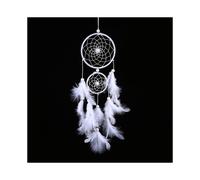 White Dreamcatcher Wind Chimes Indian Style Beads Feather Pendant Home Wall Window Decor