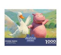 _white_duck_stands_on_the_grss_with_its_wings__c775f5ce-ef-42bf-86e4-7312ce639498_4 1000 Stück Premium-Karton Puzzle Piggy And Duck Lebendige Bilder Kreatives Spiel Puzzles Als Wohnaccessoires 38x26cm