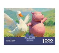 _white_duck_stands_on_the_grss_with_its_wings__c775f5ce-ef-42bf-86e4-7312ce639498_4 1000 Stück Stabiler Karton Puzzle Piggy And Duck Stressabbau Kreatives Spiel Puzzles Als Wohnaccessoires 70x50cm/100