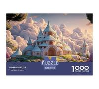 White Estate Floating in The Sky 1000 Piece Papel Premium Rompecabezas Ethereal Fantasy Castle Desafiante Jigsaw Decoración Adultos 70x50cm/1000pcs